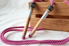 Load image into Gallery viewer, Vintage Handle Skipping Rope (Pink Harlequin)