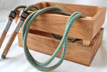 Load image into Gallery viewer, Vintage Handle Skipping Rope (Teal/Gold)