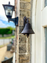 Load image into Gallery viewer, Cast Iron Bell, with Natural Flax bell-pull