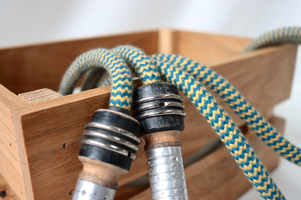 Vintage Handle Skipping Rope (Teal/Gold)