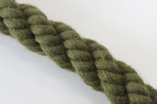 moss green cable laid wool bannister rope