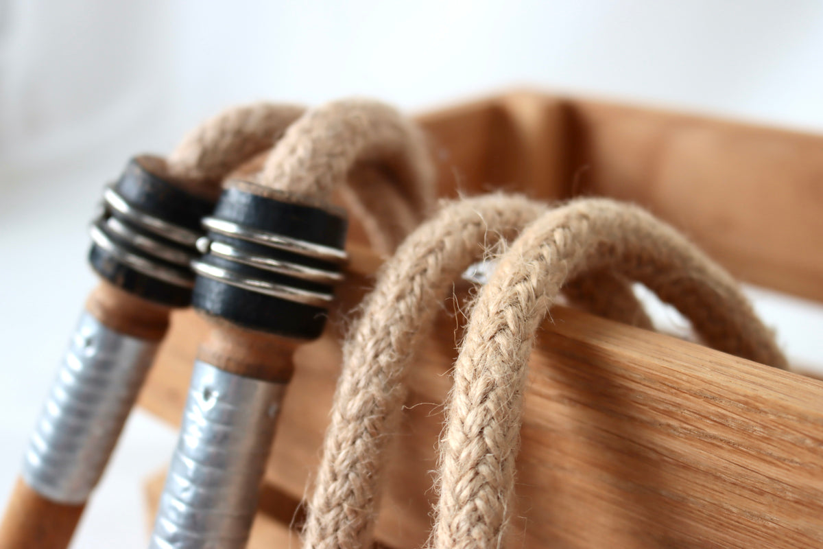 Vintage Handle Skipping Rope (Natural Jute Rope)
