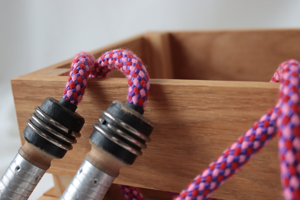 Vintage Handle Skipping Rope (Pink Harlequin)