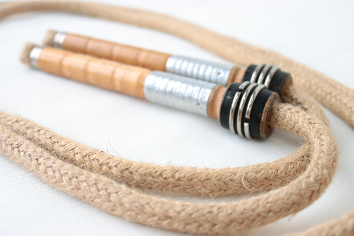 Vintage Handle Skipping Rope (Natural Jute Rope)