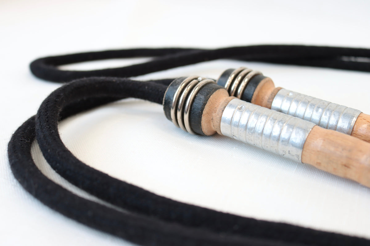 Vintage Handle Skipping Rope (Black Rope)
