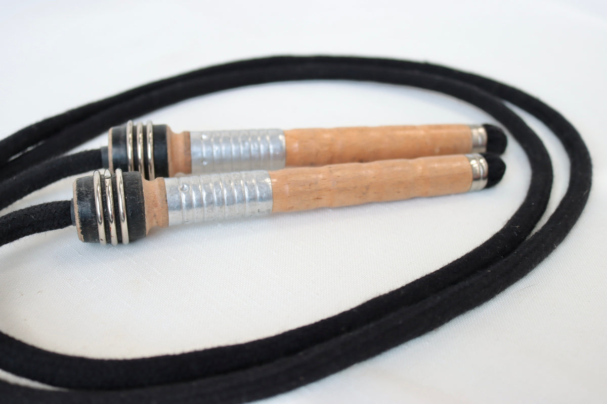 Vintage Handle Skipping Rope (Black Rope)