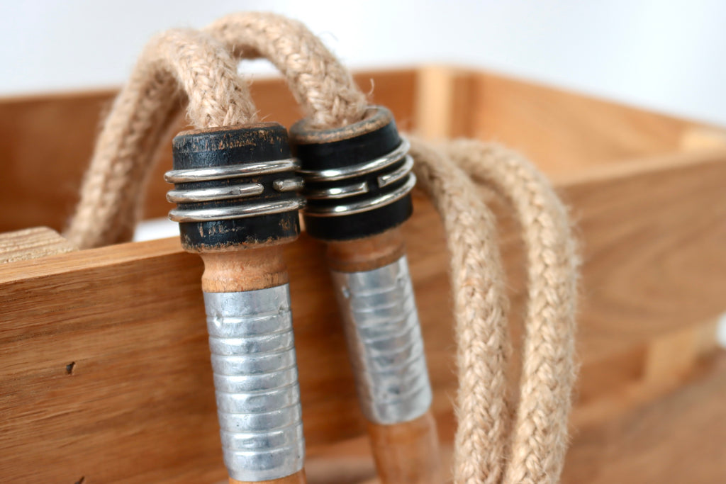 Vintage Handle Skipping Rope (Natural Jute Rope)
