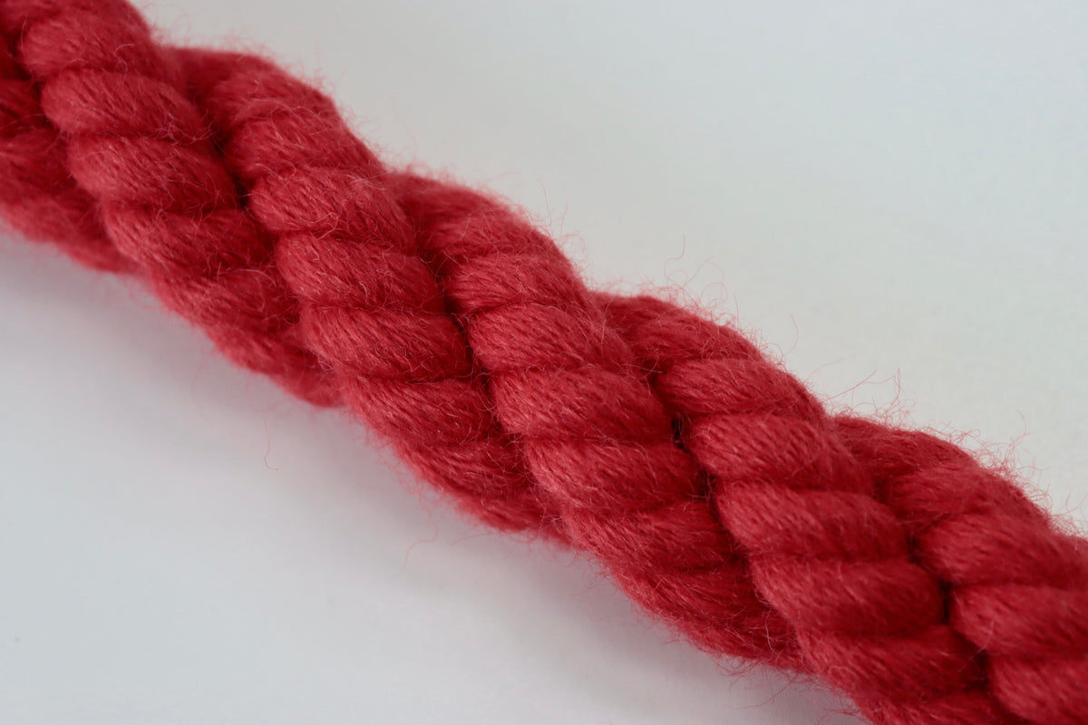 bright red wool bannister rope