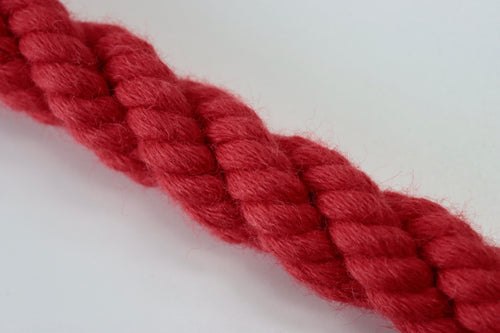 bright red wool bannister rope