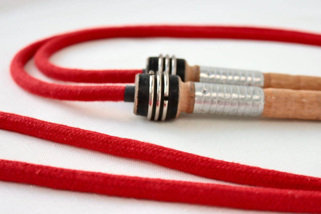 Vintage Handle Skipping Rope (Red Rope)