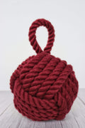 Wool Rope Door Stop - Burgundy