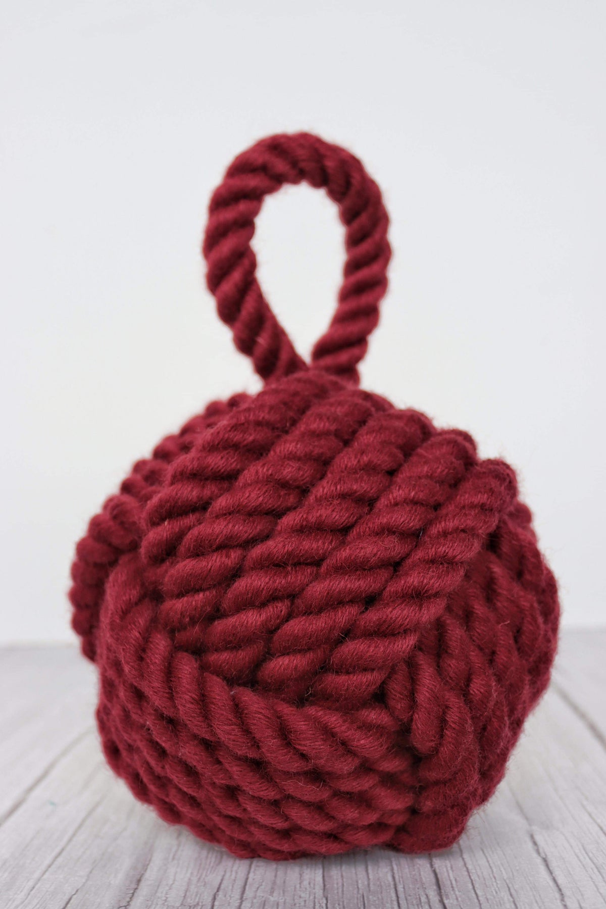 Wool Rope Door Stop - Burgundy