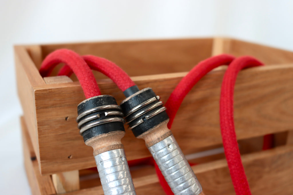 Vintage Handle Skipping Rope (Red Rope)