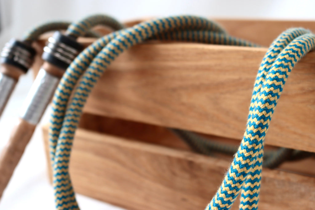 Vintage Handle Skipping Rope (Teal/Gold)