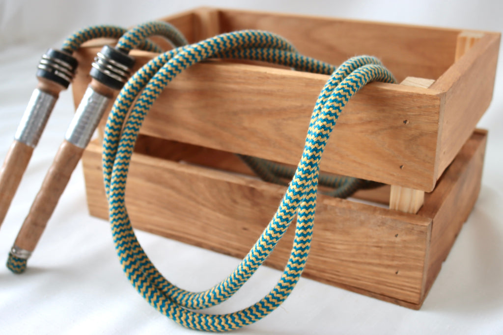 Vintage Handle Skipping Rope (Teal/Gold)
