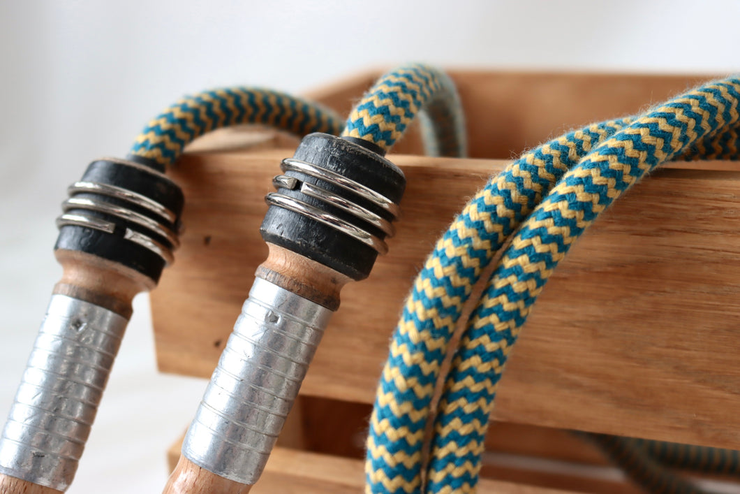 Vintage Handle Skipping Rope (Teal/Gold)
