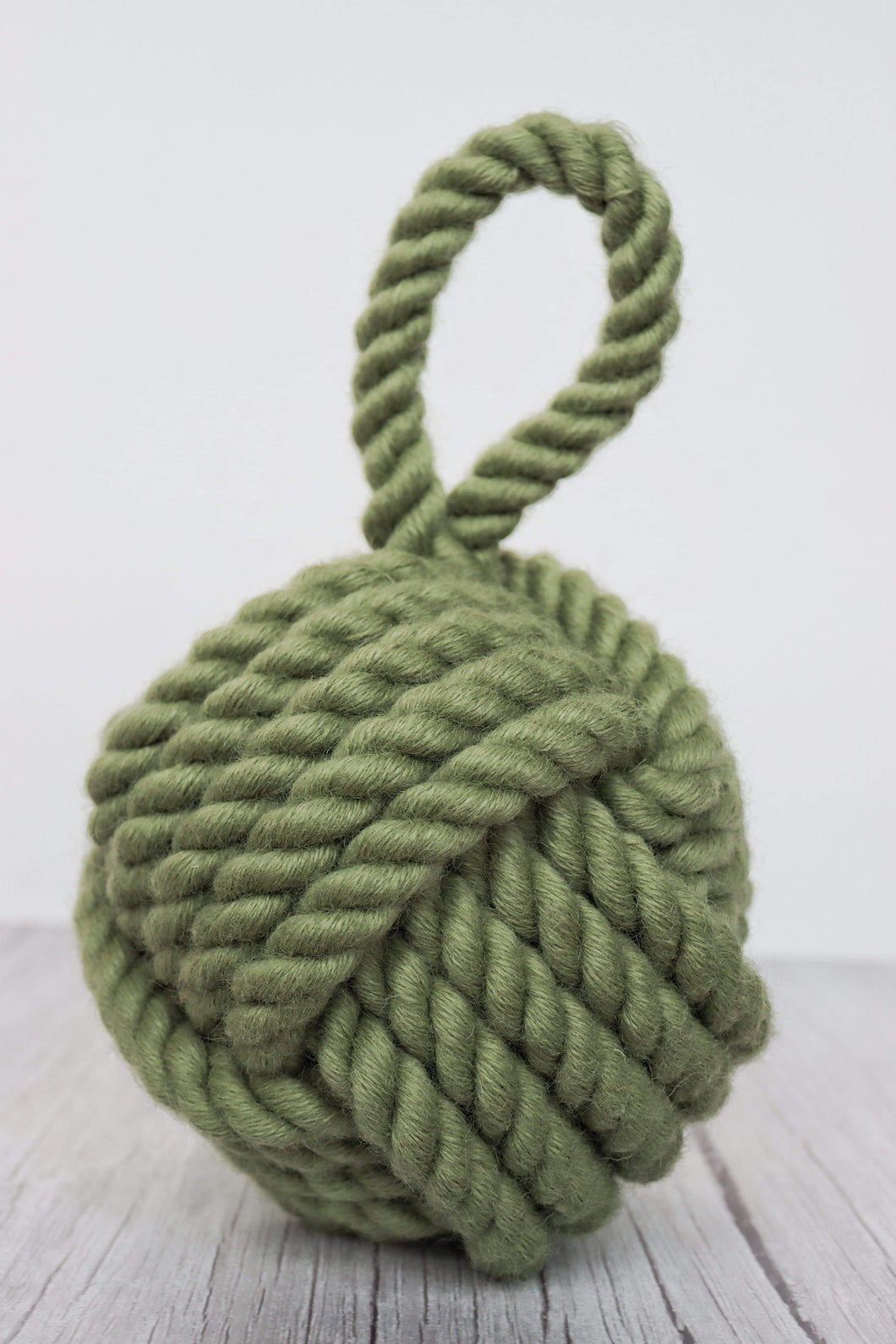 Personalised Wool Rope Door Stop - Sage Green