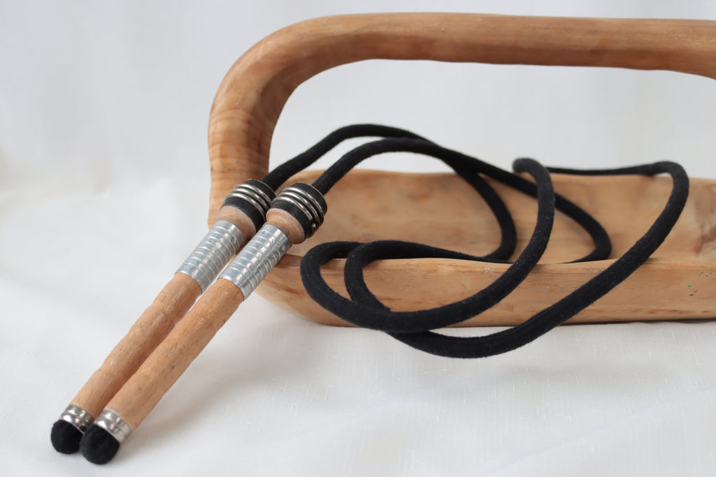 Vintage Handle Skipping Rope (Black Rope)