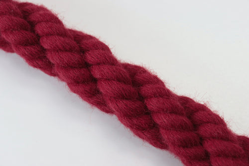 hand cable laid wool bannister ropes in burgundy