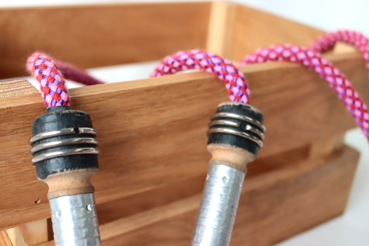 Vintage Handle Skipping Rope (Pink Harlequin)