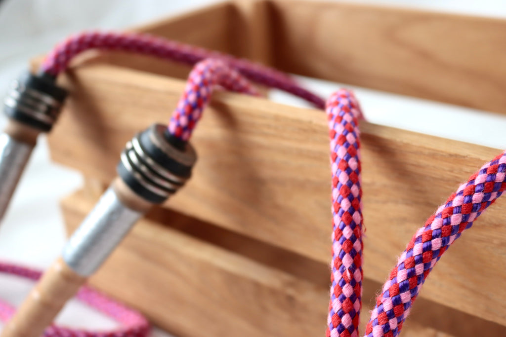 Vintage Handle Skipping Rope (Pink Harlequin)