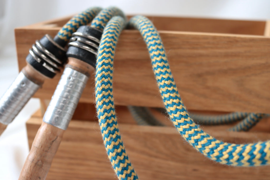 Vintage Handle Skipping Rope (Teal/Gold)