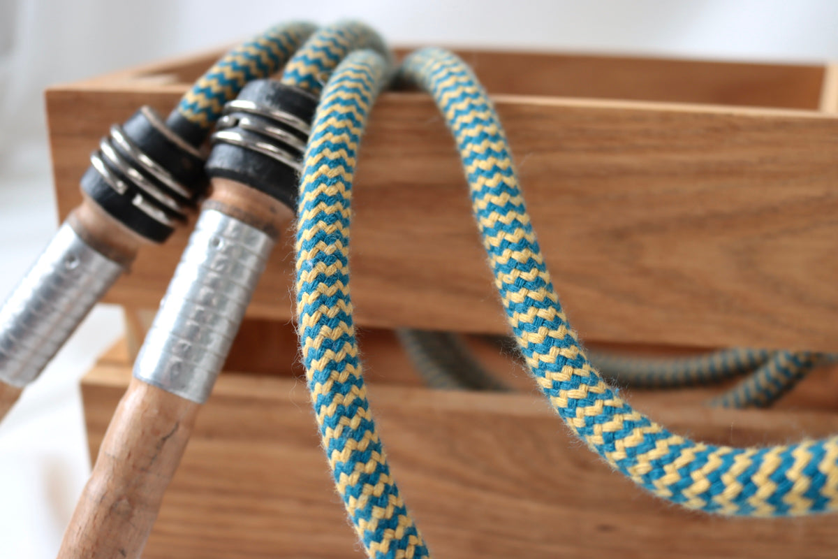 Vintage Handle Skipping Rope (Teal/Gold)