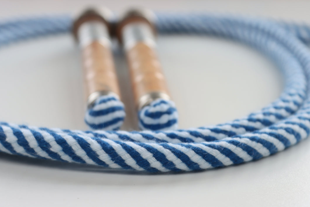 Vintage Handle Skipping Rope (Blue Spiral)