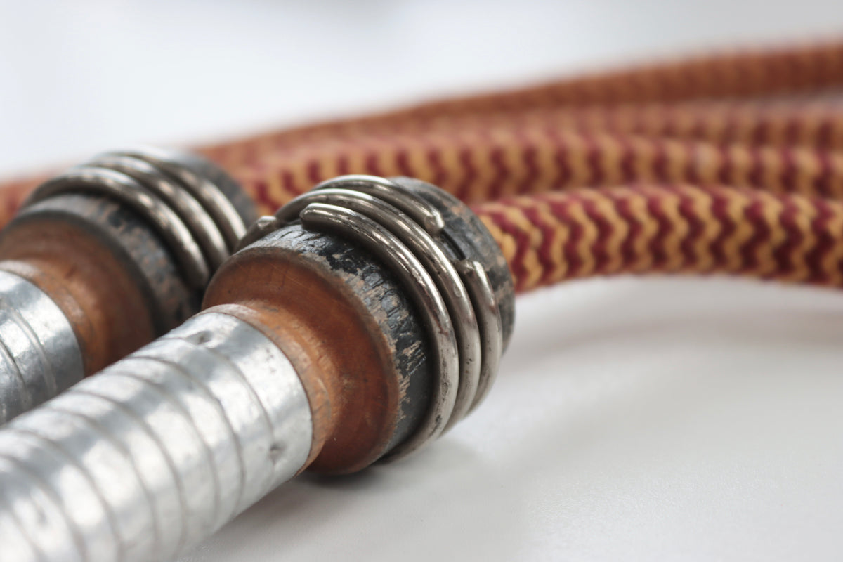 Vintage Handle Skipping Rope (Burgundy/Gold Rope)
