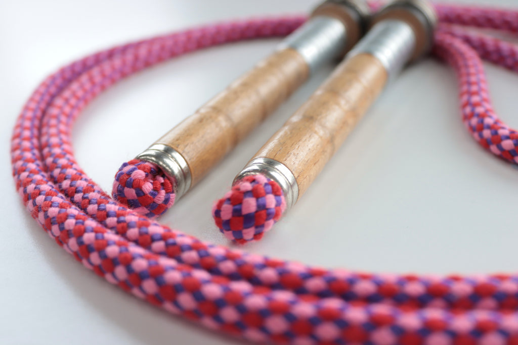 Vintage Handle Skipping Rope (Pink Harlequin)