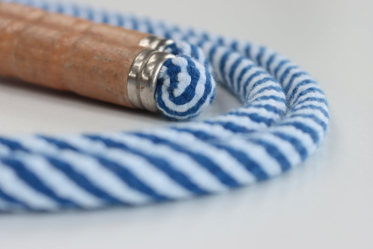 Vintage Handle Skipping Rope (Blue Spiral)