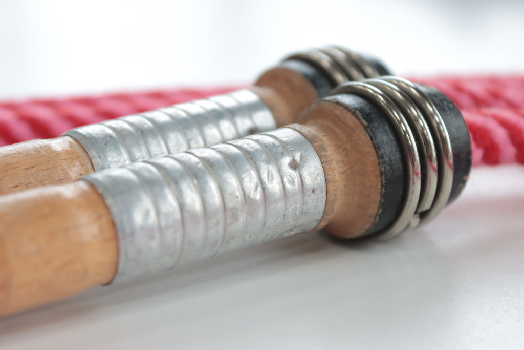 Vintage Handle Skipping Rope (Pink/Red Spiral)