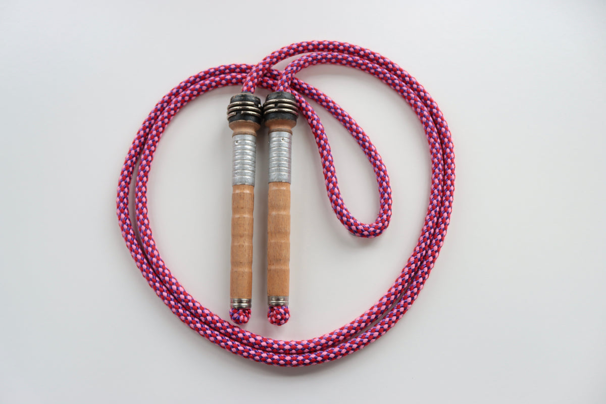 Vintage Handle Skipping Rope (Pink Harlequin)