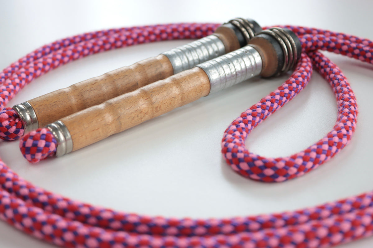 Vintage Handle Skipping Rope (Pink Harlequin)