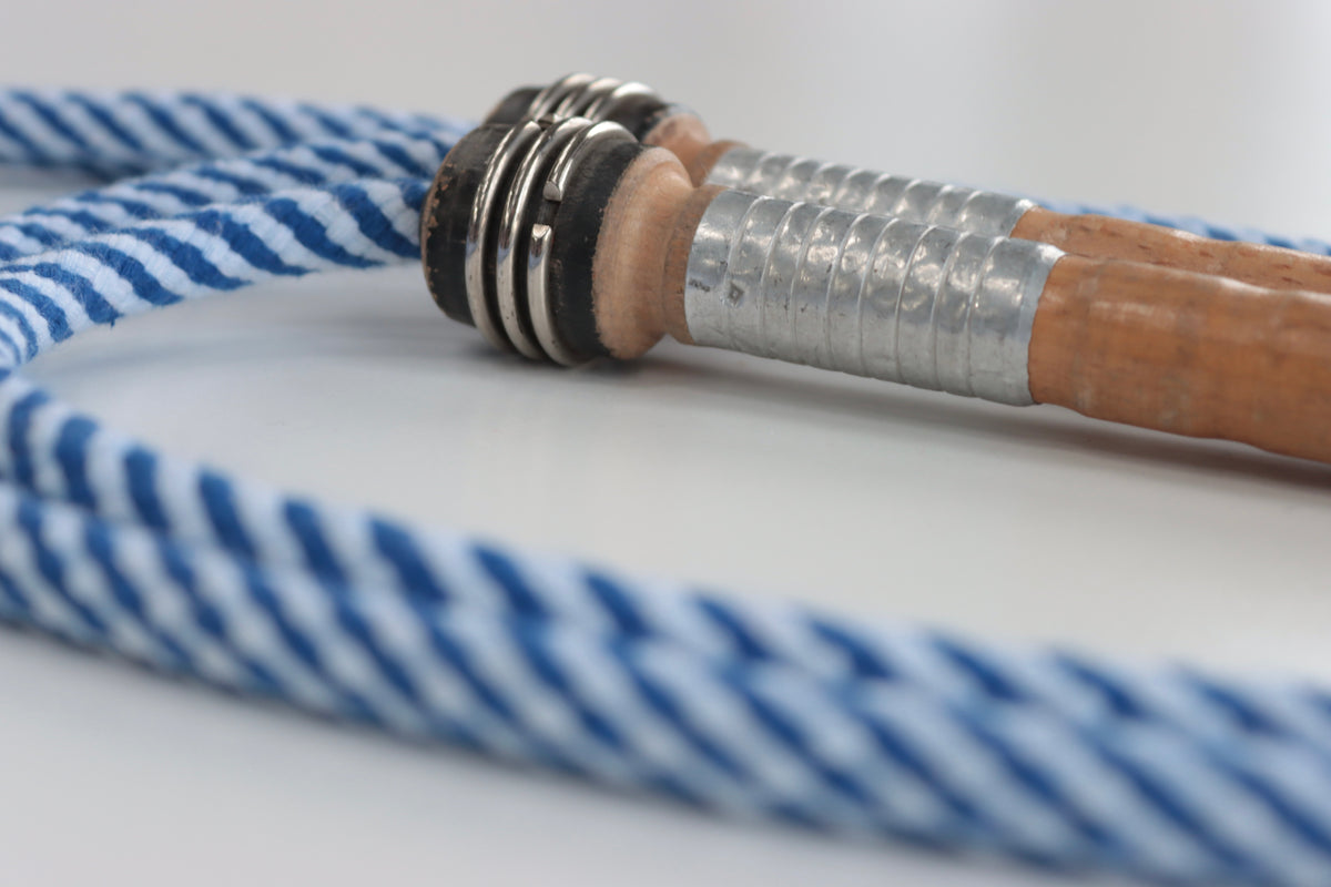 Vintage Handle Skipping Rope (Blue Spiral)
