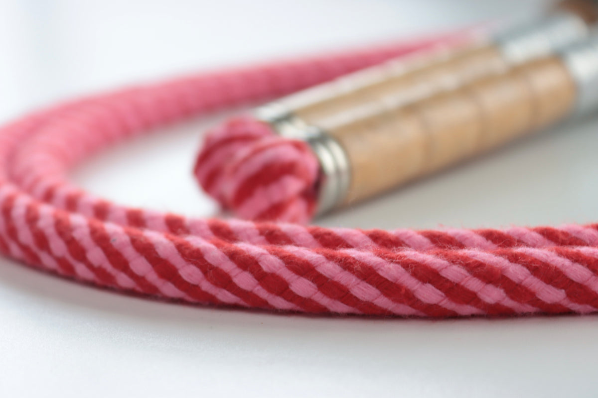 Vintage Handle Skipping Rope (Pink/Red Spiral)