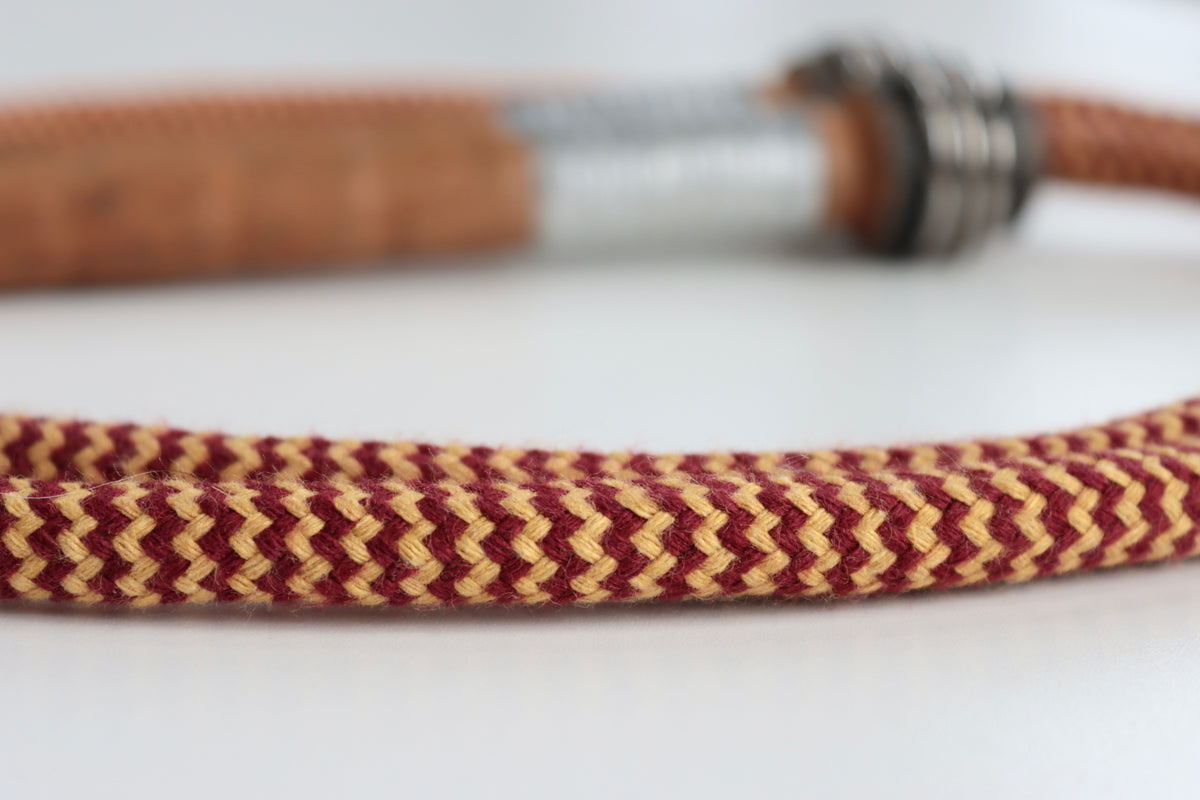 Vintage Handle Skipping Rope (Burgundy/Gold Rope)