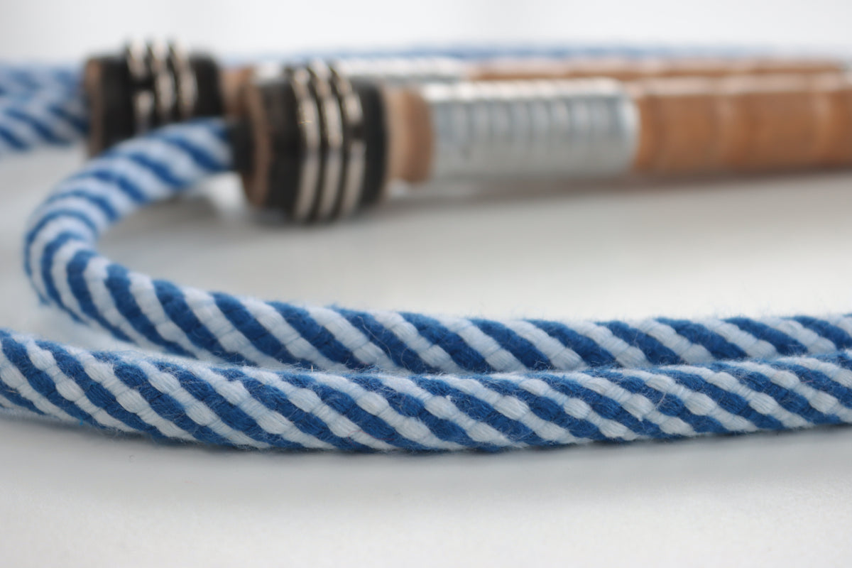 Vintage Handle Skipping Rope (Blue Spiral)