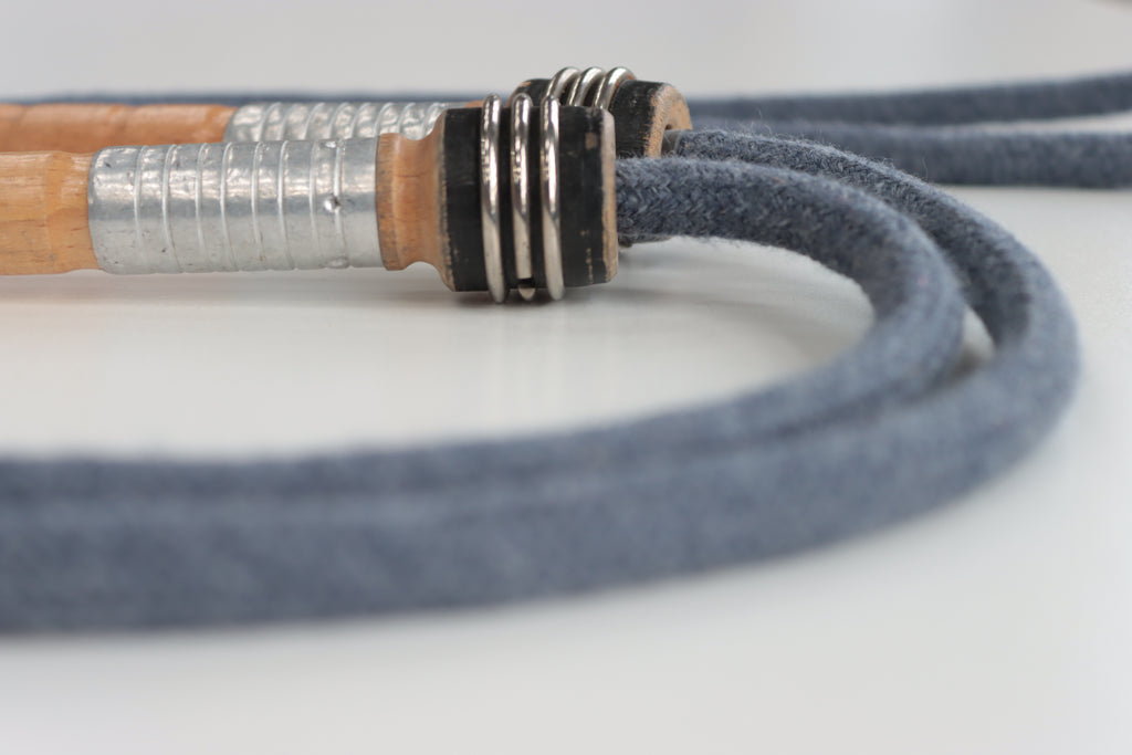 Vintage Handle Skipping Rope (Denim Blue Rope)