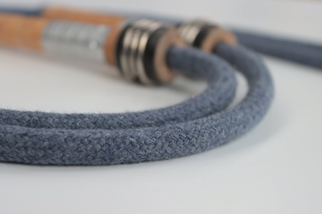 Vintage Handle Skipping Rope (Denim Blue Rope)