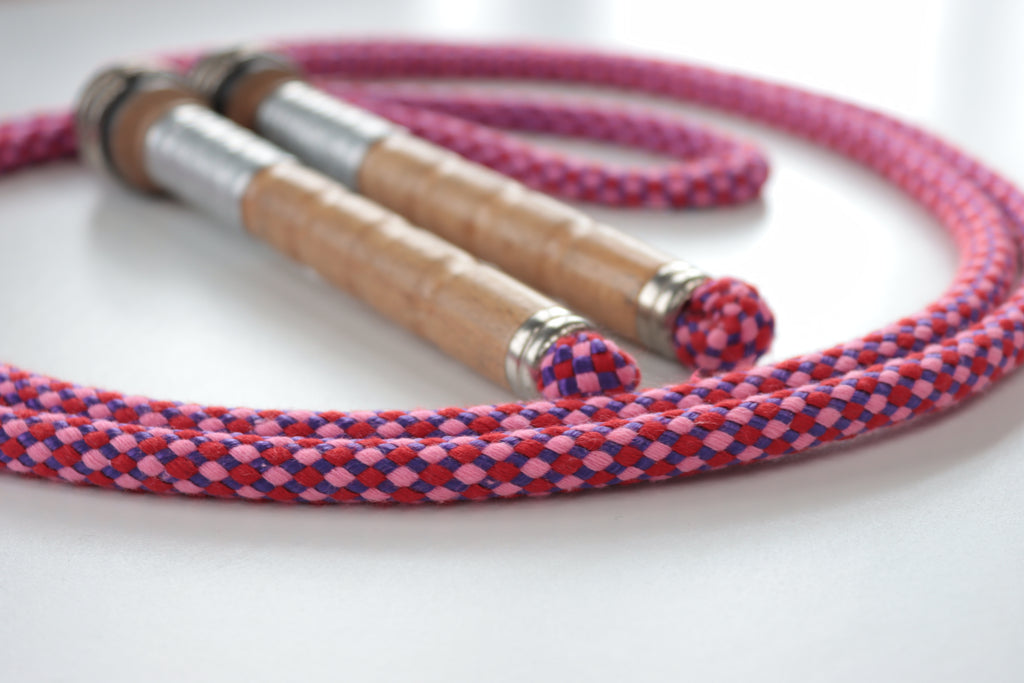 Vintage Handle Skipping Rope (Pink Harlequin)