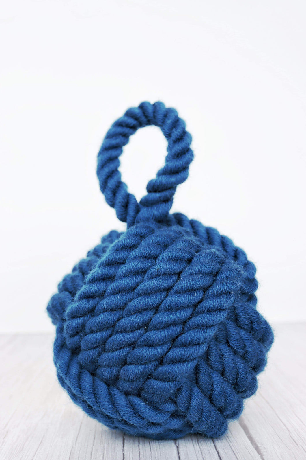 Personalised Wool Rope Door Stop - Blue
