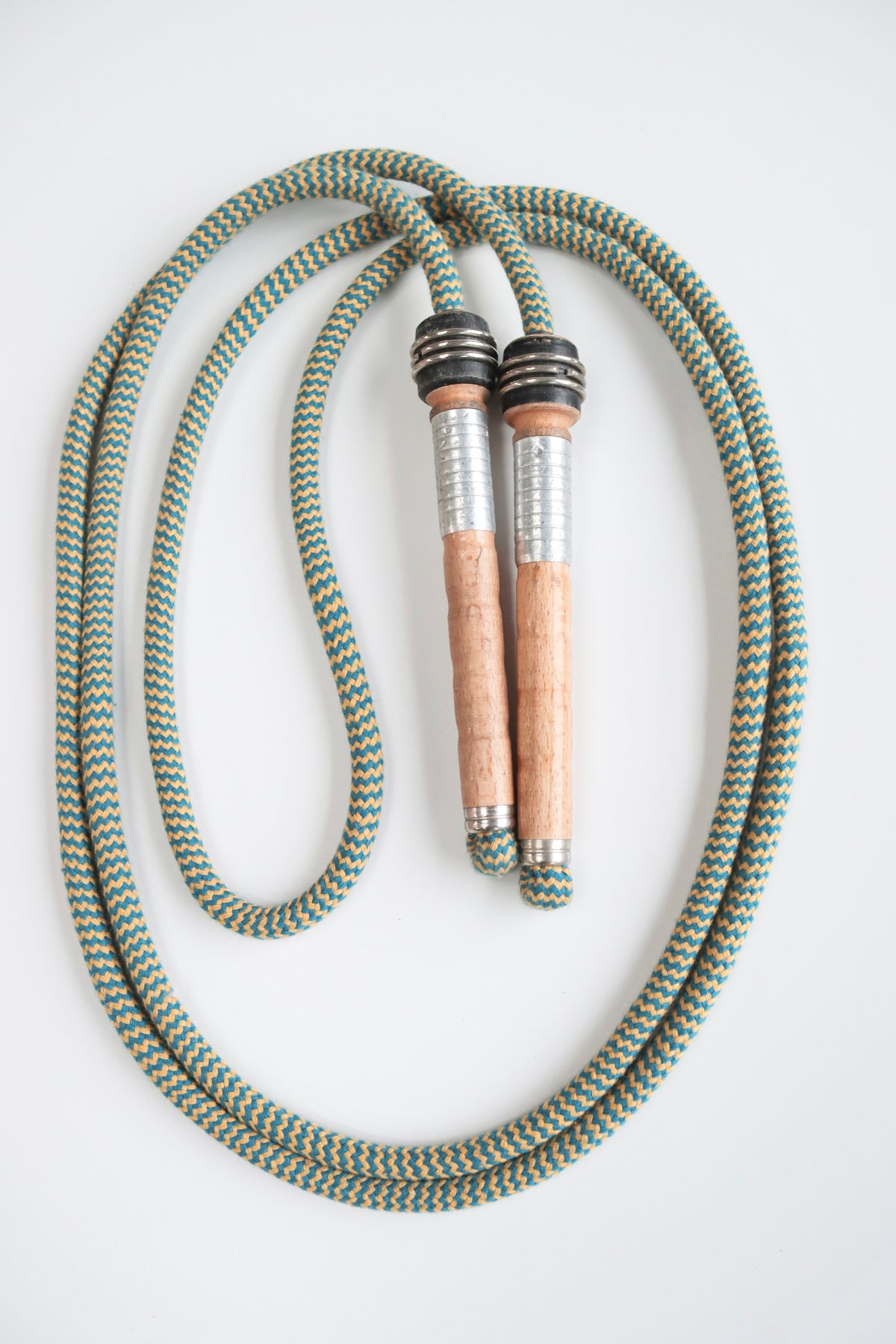 Vintage Handle Skipping Rope (Teal/Gold)