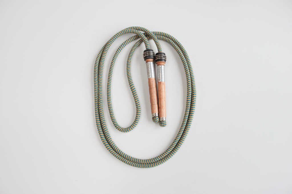 Vintage Handle Skipping Rope (Teal/Gold)