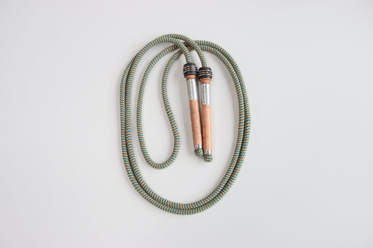 Vintage Handle Skipping Rope (Teal/Gold)