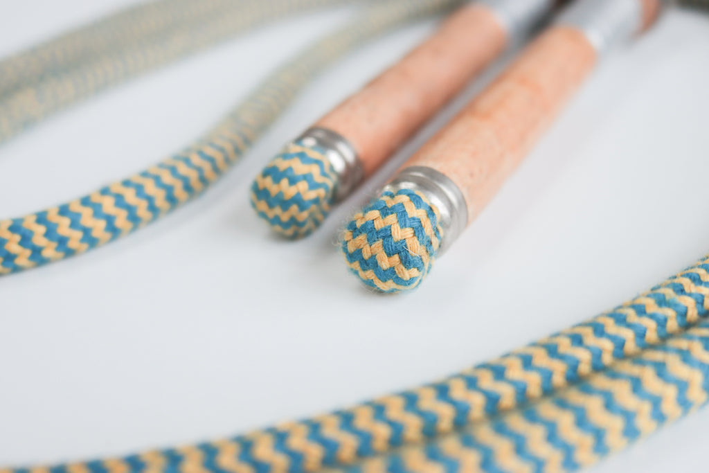 Vintage Handle Skipping Rope (Teal/Gold)
