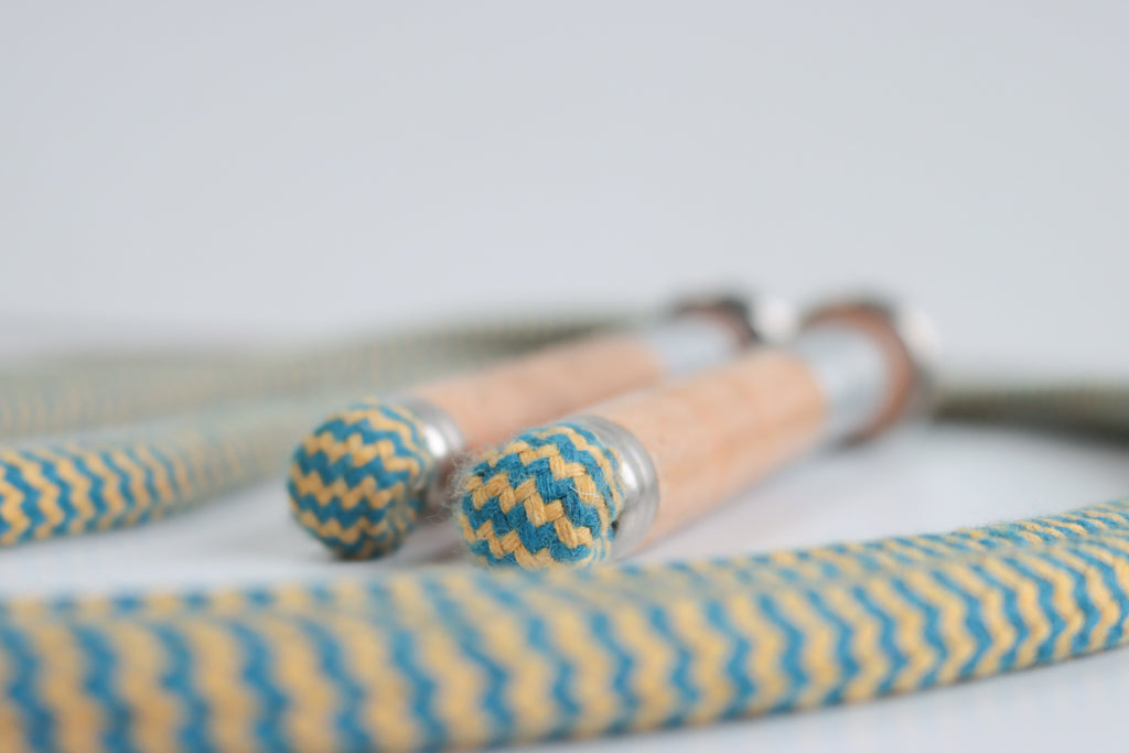 Vintage Handle Skipping Rope (Teal/Gold)