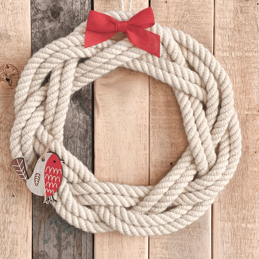 Premium Welsh Wool Rope Wreath - Small