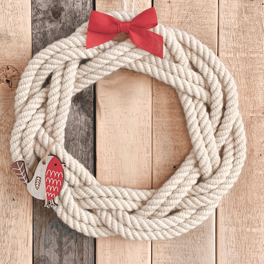 Premium Welsh Wool Rope Wreath - Small