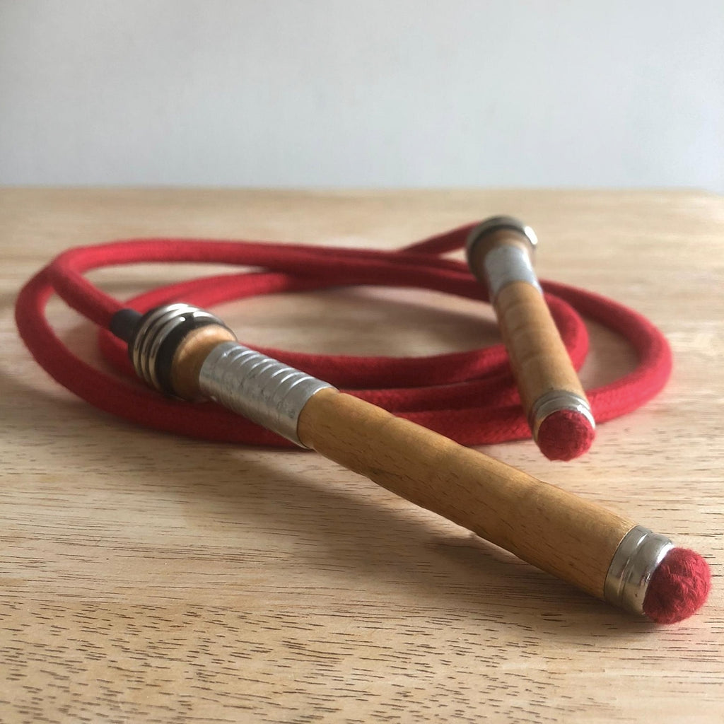 Traditional skipping ropes hand made in the UK. Our retro style ropes are made from natural materials and the handles are recycled mill bobbins. These vintage skipping ropes are great fun for kids and adults alike with a range of lengths including a playground rope. 